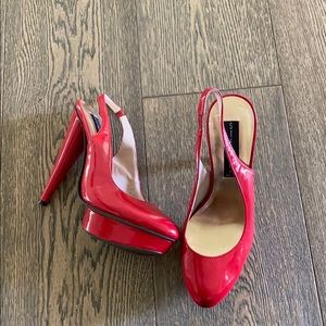 Red Steve Madden slip on heels